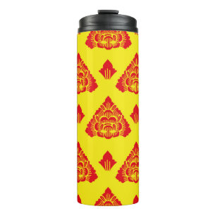 Motif Bali, Indonesien. mit modernen Farben. Vinta Thermosbecher