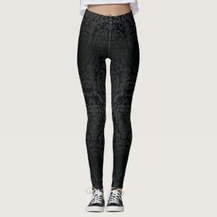 motif baroque noir classe pour leggings