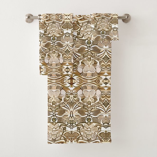Motif Batik Tribal en Café Brown et Beige (En situation)