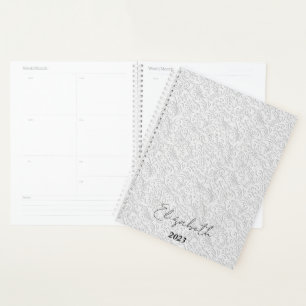Motif blanc élégant personnalisé, année personnali