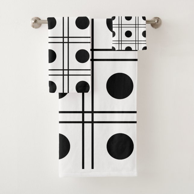 Motif blanc et noir du point Polka Cercle (En situation)