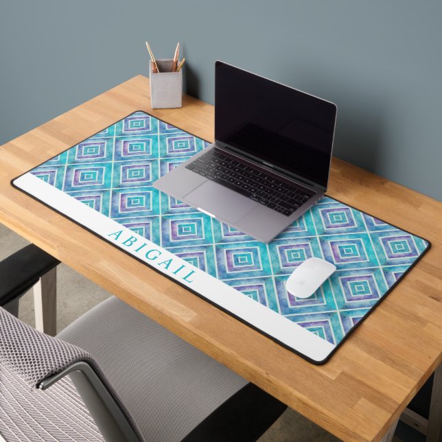 motif bleu aqua géométrique Abstrait (Bureau 2)