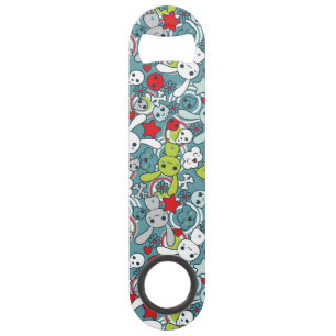 motif bleu de kawaii