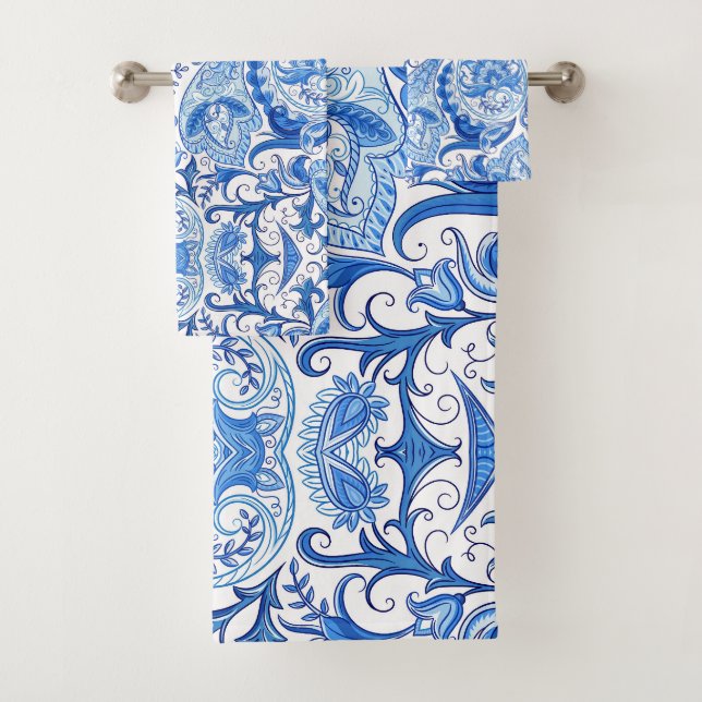 Motif bleu et blanc de Paisley (En situation)