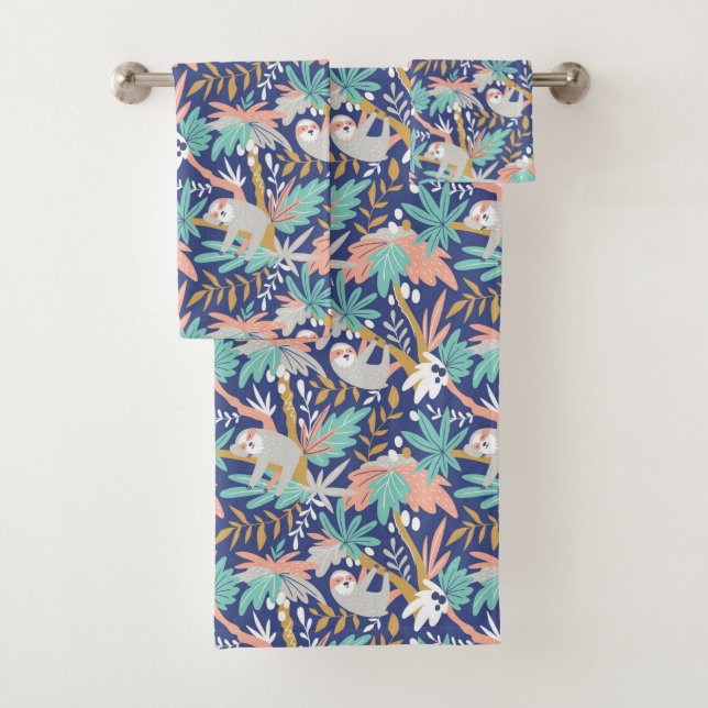 Motif bleu tropical de paresse (En situation)