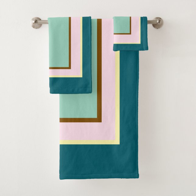 Motif bloc Brown rose turquoise (En situation)