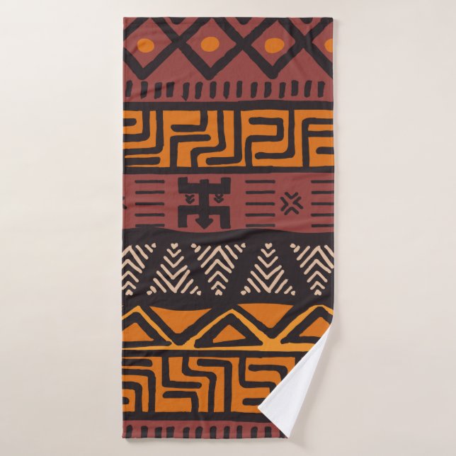 Motif bohème de couleur ethnique tribale avec géno (Serviette de bain)