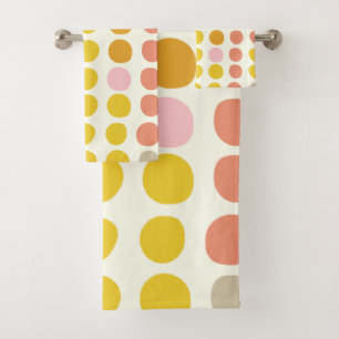 Motif Boho Big Dot élégant au corail rose jaune