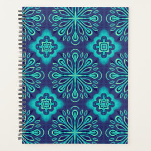 Motif Boho Blue Snowflake décoratif