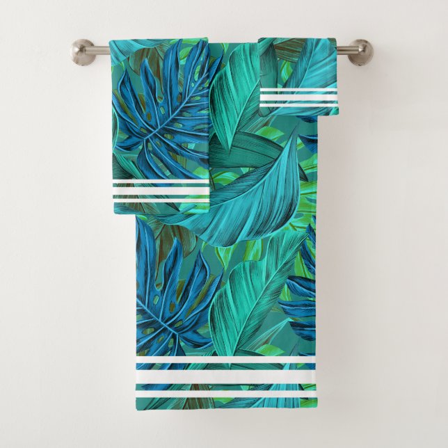 Motif botanique d'île de jungle de feuille (En situation)