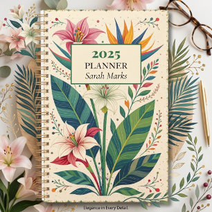 Motif botanique tropical audacieux en monogramme