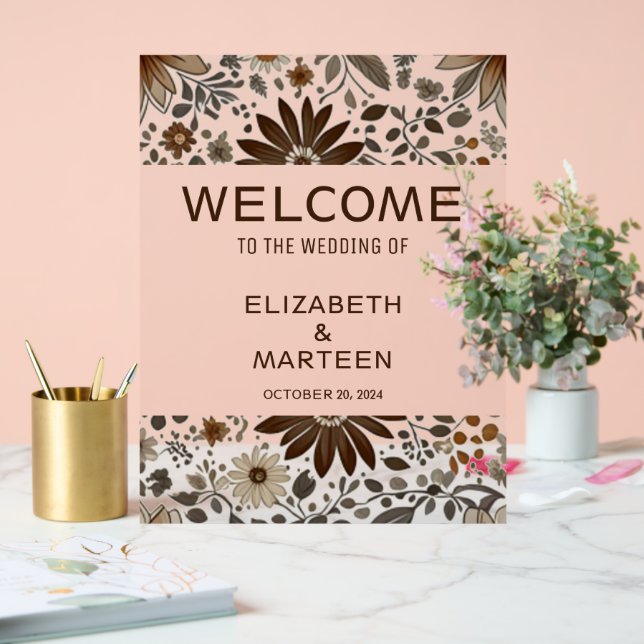 Motif Brown gris Mariage d'automne (Mariage)