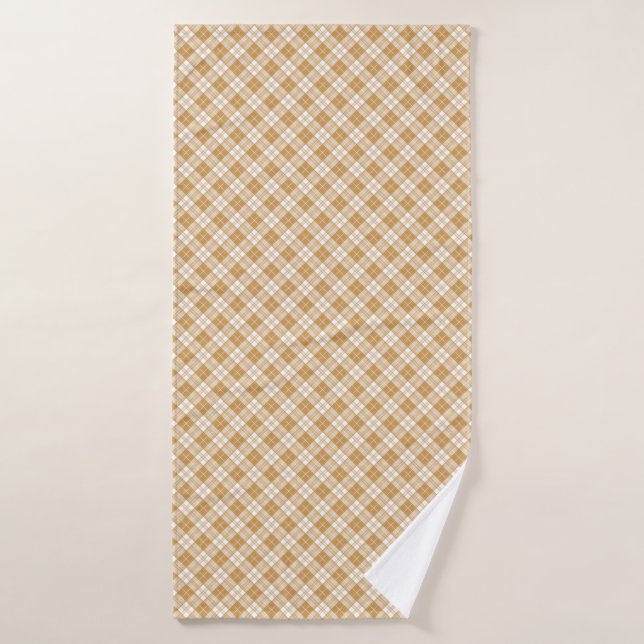 Motif Brown Tartan blanc yxm0uat9 (Serviette de bain)