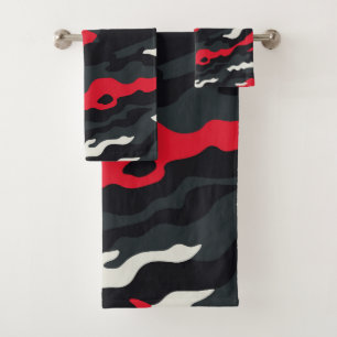 Motif camouflage camouflé rouge noir gris blanc
