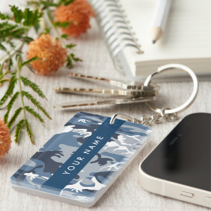 Motif camouflage neige hivernale bleue Personnalis
