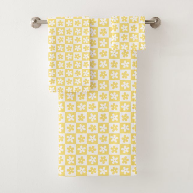 Motif caro jaune et blanc (En situation)