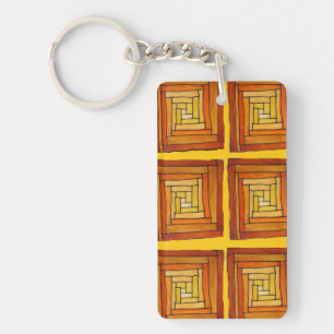 Motif carré marron et jaune Art déco