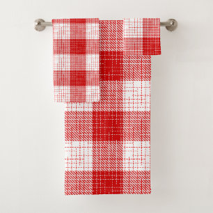 Motif carreaux rouge et blanc gras