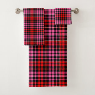 Motif carreaux tartan à carreaux roses et rouges n