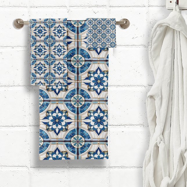 Motif carrelage marocain décoré n° 4 bleu blanc ID (Créateur téléchargé)