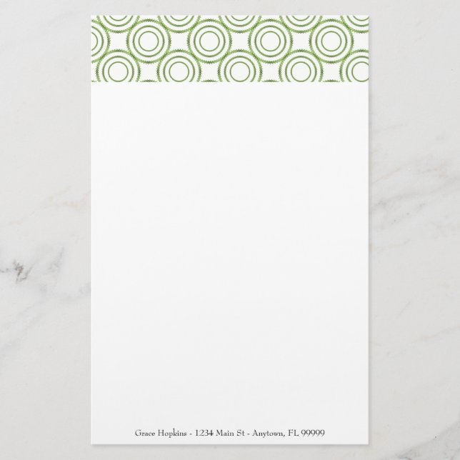 Motif Cercle Vert Personnaliser la papeterie (Devant)