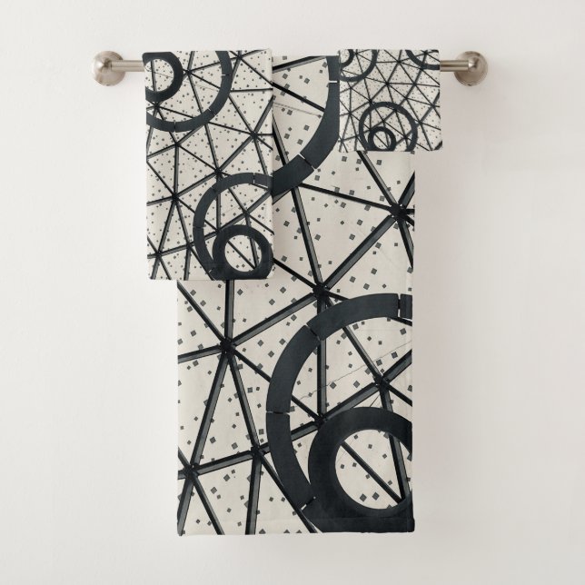 Motif Cercles Abstraits noir et blanc (En situation)