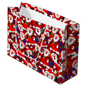 Motif chaotique Père Noël transportant des sacs 