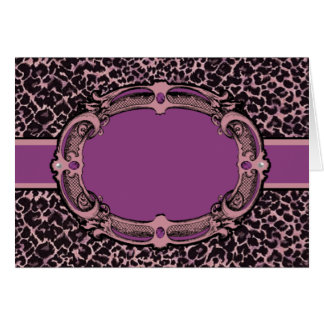 Motif Cheetah rose et violet Étiquette