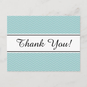 Motif chevron bleu turquoise merci cartes postales