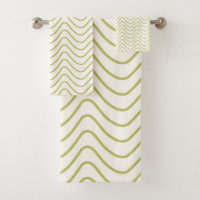 Motif Chevron Lime Green sur Crème White Zigzag