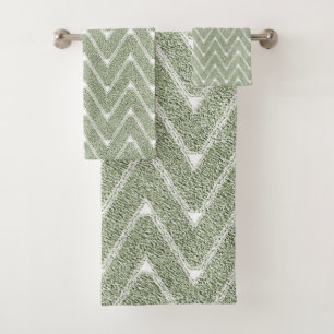 Motif Chevron Vert Sauge Poussiéreux
