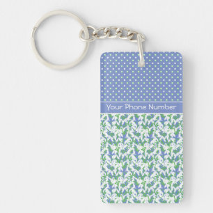 Motif chic de Snowdrops et Pois sur Blue