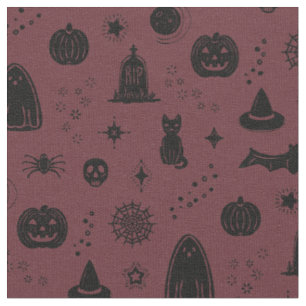 Motif Choses Effrayantes - Tissu Vin + Charbon