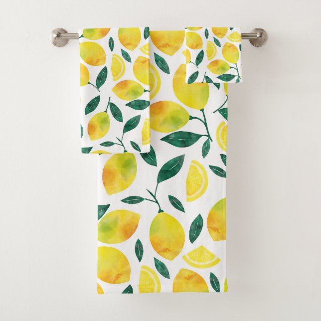 Motif citron jaune aquarelle (En situation)