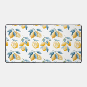 Motif Citron Méditerranéen Bleu