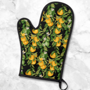 Motif Citrons sur Fond Noir