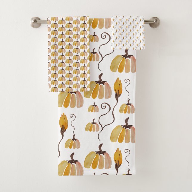 Motif Citrouille Aquarelle Exotique (En situation)