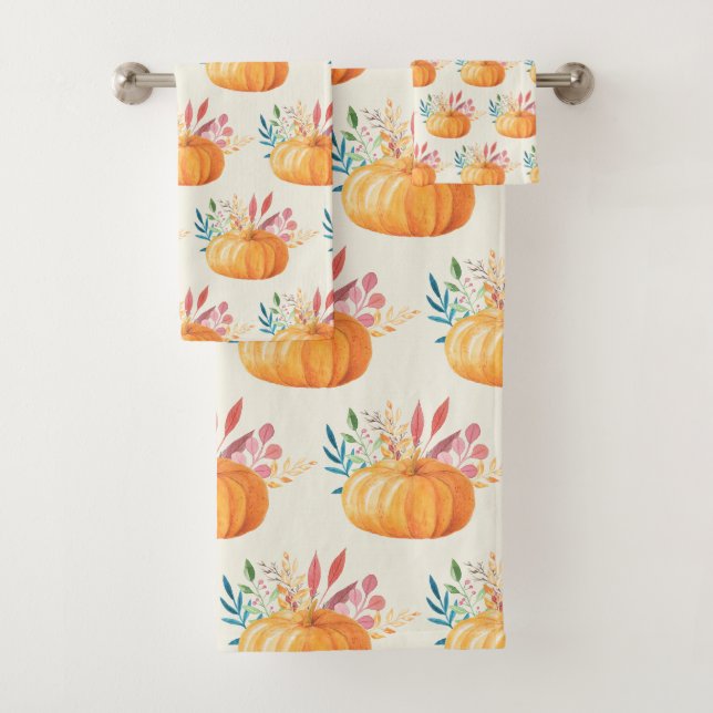 Motif Citrouille d'aquarelle orange (En situation)