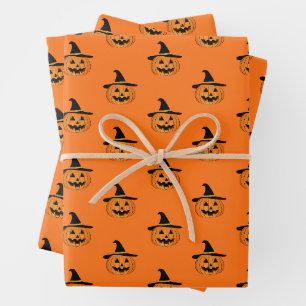 Motif Citrouille d'Halloween papier d'enveloppemen