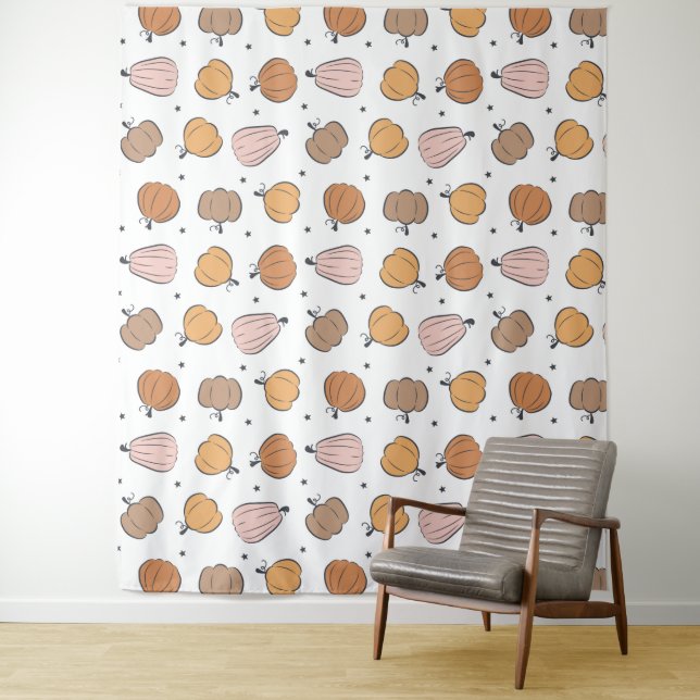 Motif Citrouille moderne - Tapisserie (En situation)