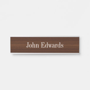 Motif classique en bois foncé Nom Plaques Signes d