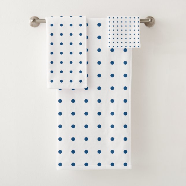 Motif classique Polka bleu sur blanc (En situation)