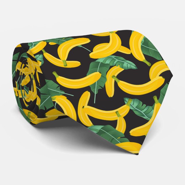 motif cool carrelé de fruits à la banane cravate  (Roulé)