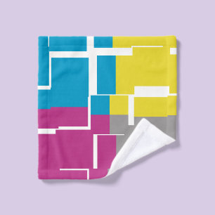 Motif cool violet bleu jaune gris