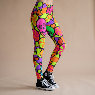 Motif Crâne Bonbons Halloween Leggings Yoga Pantal
