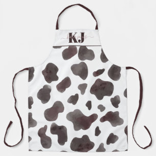 Motif cuir de vache mignon   Tablier monogramme