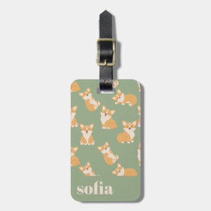 Motif Cute Corgi étiquette bagage pour amoureux de