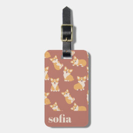 Motif Cute Corgi étiquette bagage pour amoureux de
