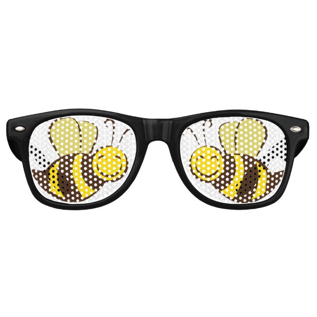 Motif d'abeilles Imprimer Lunettes de soleil rétro (Devant)