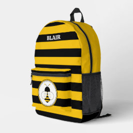 Motif d'abeilles personnalisé - sac à dos cousu